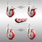 Service Caster 4 Inch 316SS Red Polyurethane 1/2 Inch Threaded Stem Caster Lock Brake SCC, 2PK SS316TSTTL20S414-PPUB-RED-121315-2S2 - alternate 3